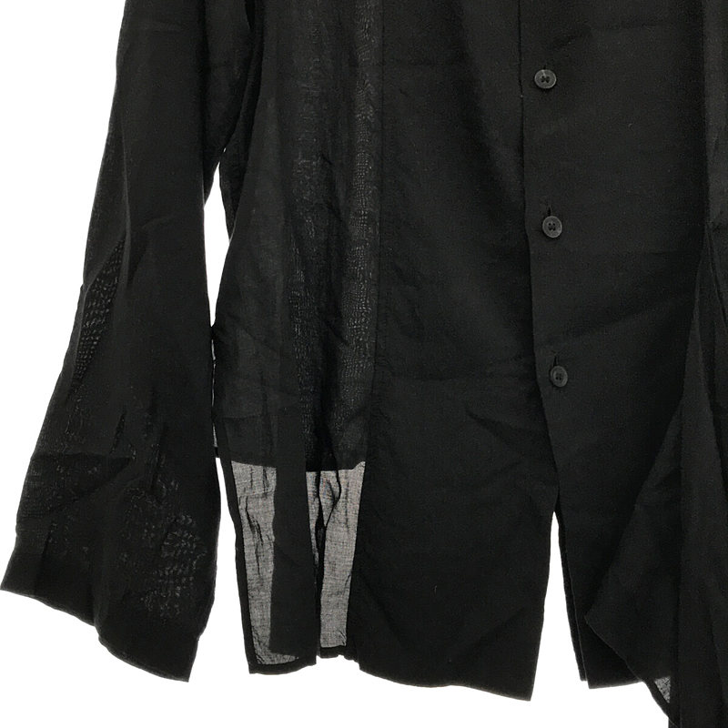 YOHJI YAMAMOTO POUR HOMME / ヨウジヤマモトプールオム  Layered Docking Shirt 二重フラシ布付きB ドッキングシャツ