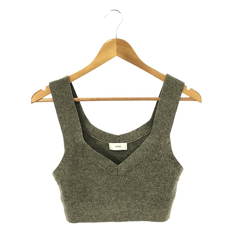 C/C KNIT THERMAL BUSTIER TOP ニットビスチェ