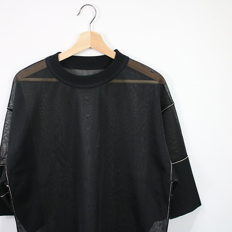 SEE-THROUGH LINE KNIT TOPS シースルーラインニットCLANE / クラネ