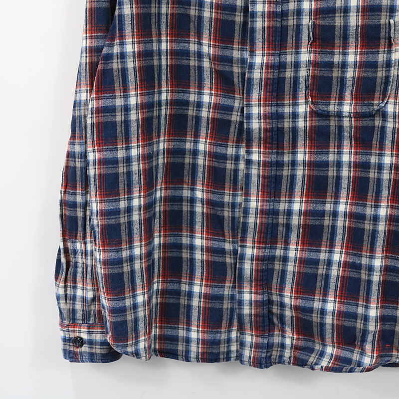 nisica / ニシカ チェック ボタンダウン比翼シャツ red