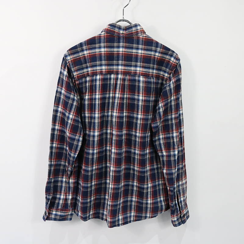 nisica / ニシカ チェック ボタンダウン比翼シャツ red