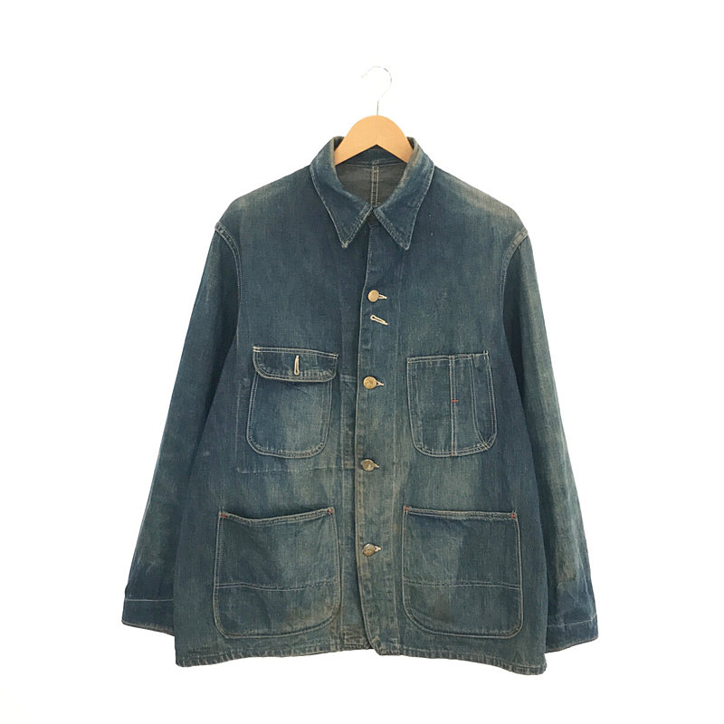 推定 40s-50s RailRoad Jacket チェンジボタン デニム カバーオール