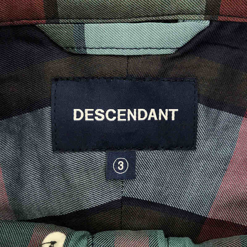 HYANNIS B.D LS SHIRT FULL SIZE - NAVY マドラスチェック レーヨンミックス ボタンダウン  シャツDESCENDANT / ディセンダント