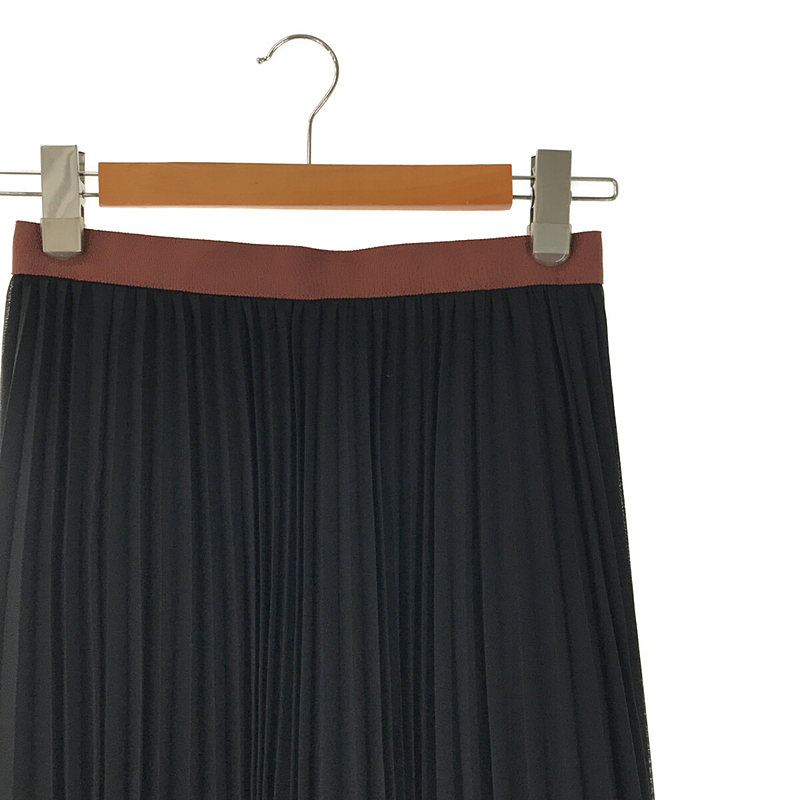 BEIGE， / ベイジ バイカラー バックジップ プリーツ ロング スカート