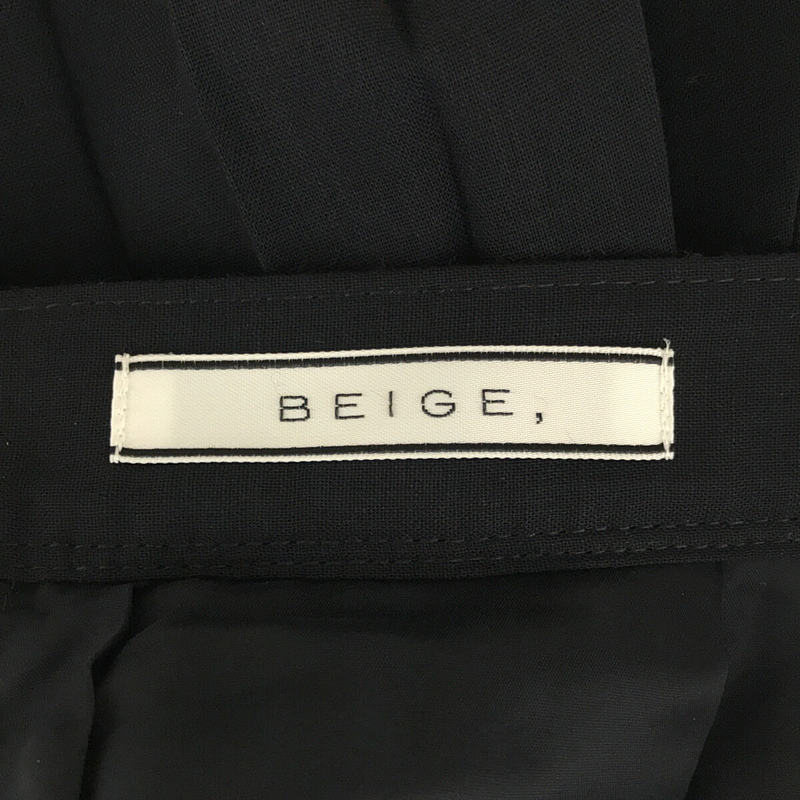 BEIGE， / ベイジ バイカラー バックジップ プリーツ ロング スカート