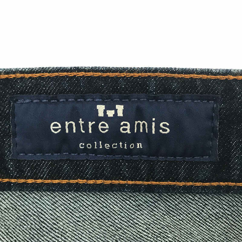 entre amis / アントレ アミ イタリア製 COMFORT DENIM ボタンフライ 濃紺 ストレッチ テーパード デニム パンツ