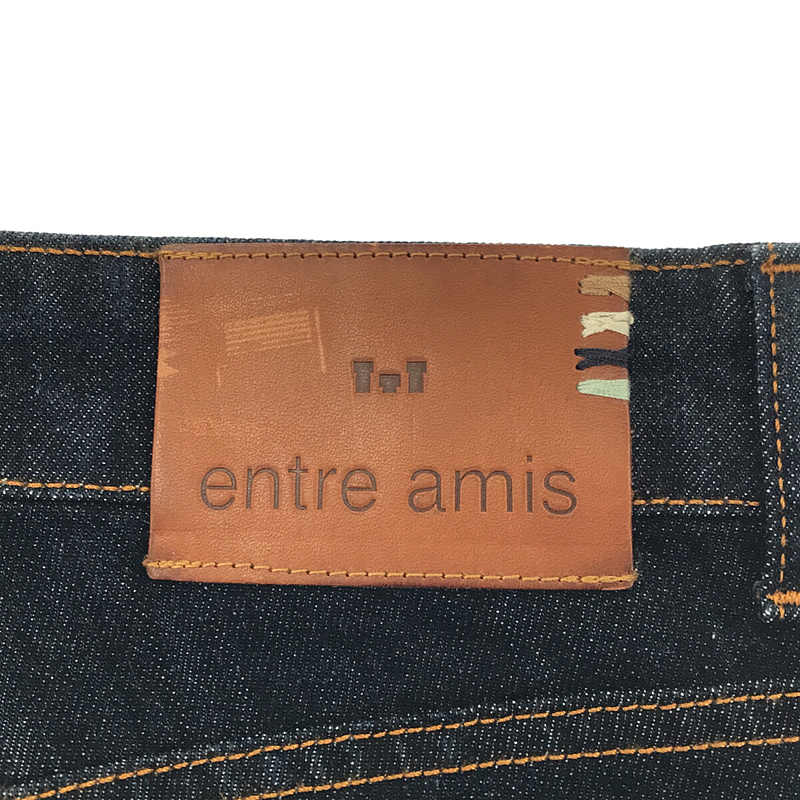 entre amis / アントレ アミ イタリア製 COMFORT DENIM ボタンフライ 濃紺 ストレッチ テーパード デニム パンツ