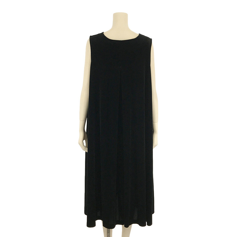 THE DRESS #16 no-sleeve velour one piece Vネック ノースリーブ