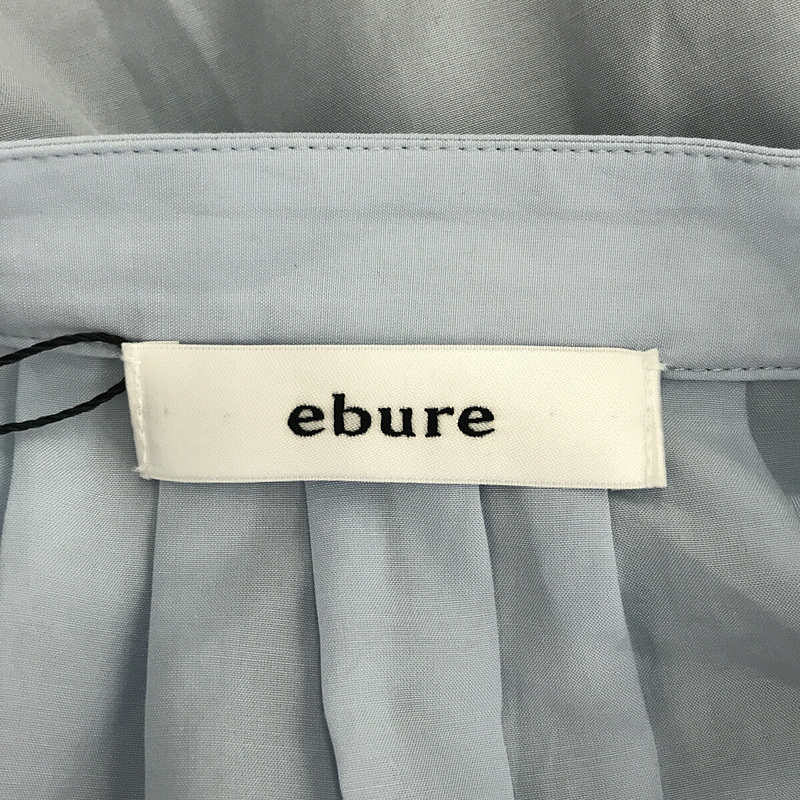 ebure / エブール ライト シルク コットン ドレス 比翼 ウエスト ギャザー ロング フレア ワンピース