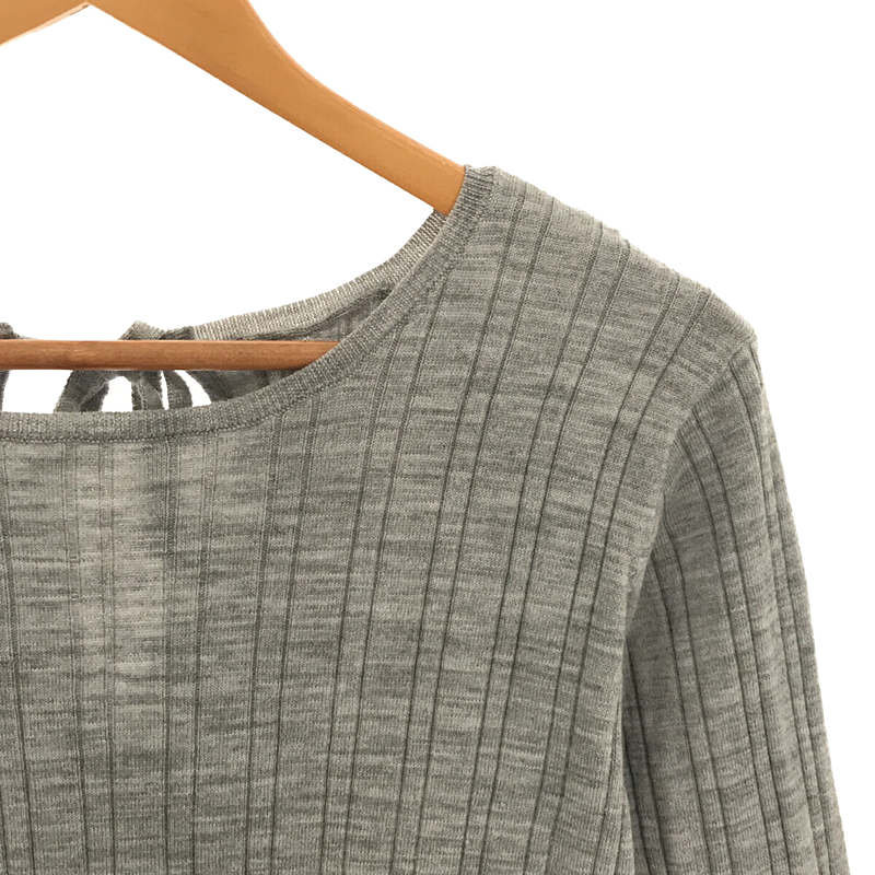 Spick and Span / スピックアンドスパン ランダムリブBACKリボンプルオーバー ニット gray