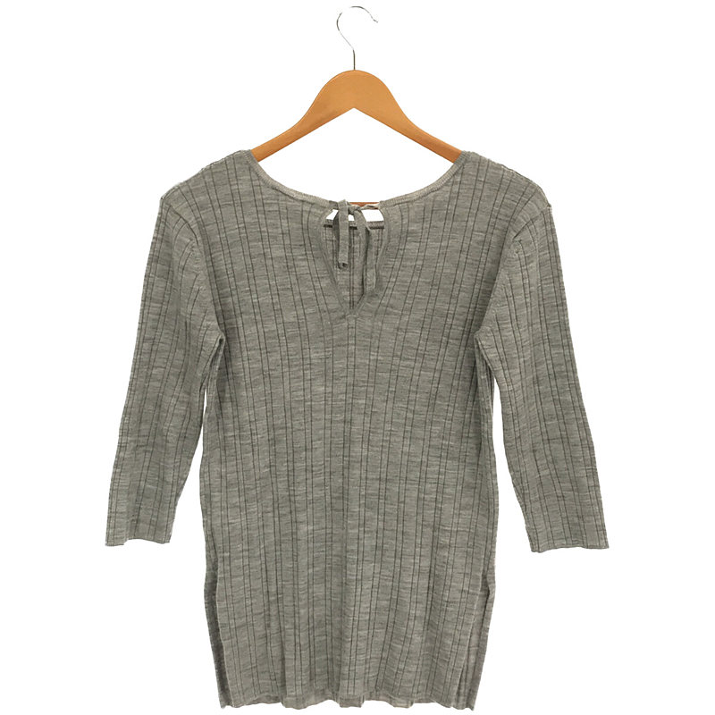 Spick and Span / スピックアンドスパン ランダムリブBACKリボンプルオーバー ニット gray