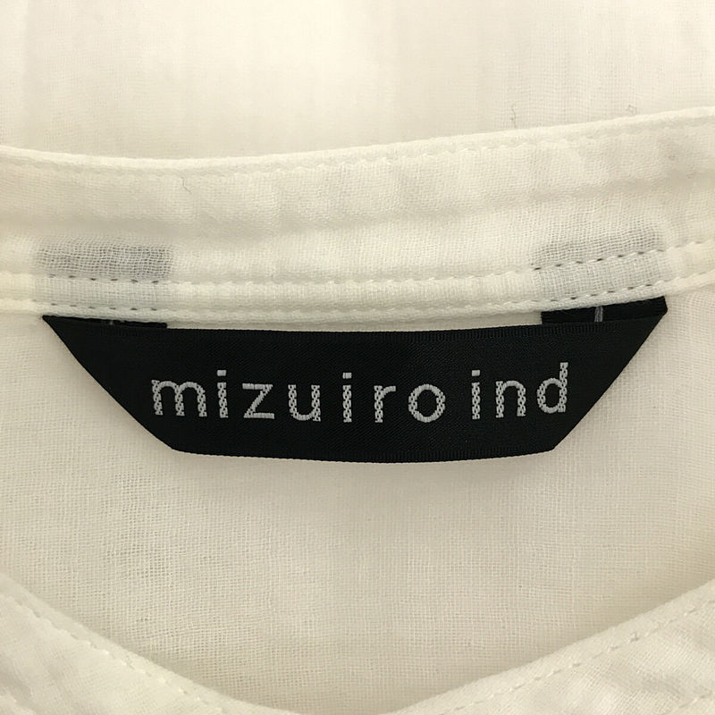 mizuiroind / ミズイロインド ダブル ガーゼ フロント フライ バンドカラー ワイドシャツ