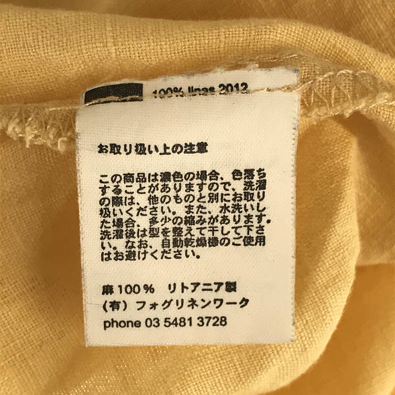 fog linen work / フォグリネンワーク リネン 100％ オーバーシルエット スリット ワンピース  チュニック