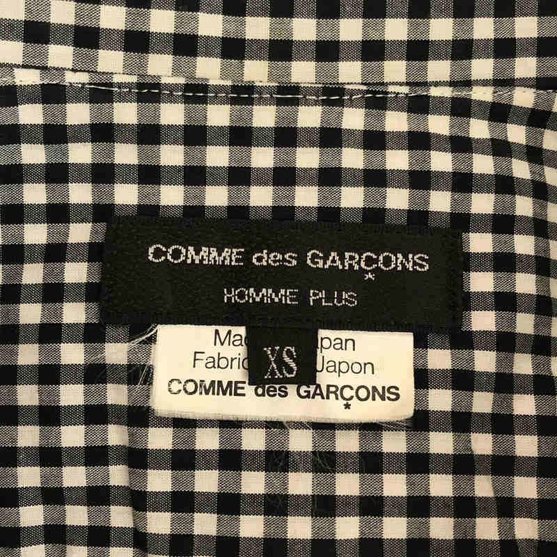 コットン 袖 フリル ギンガム チェック シャツCOMME des GARCONS HOMME PLUS / コムデギャルソンオムプリュス