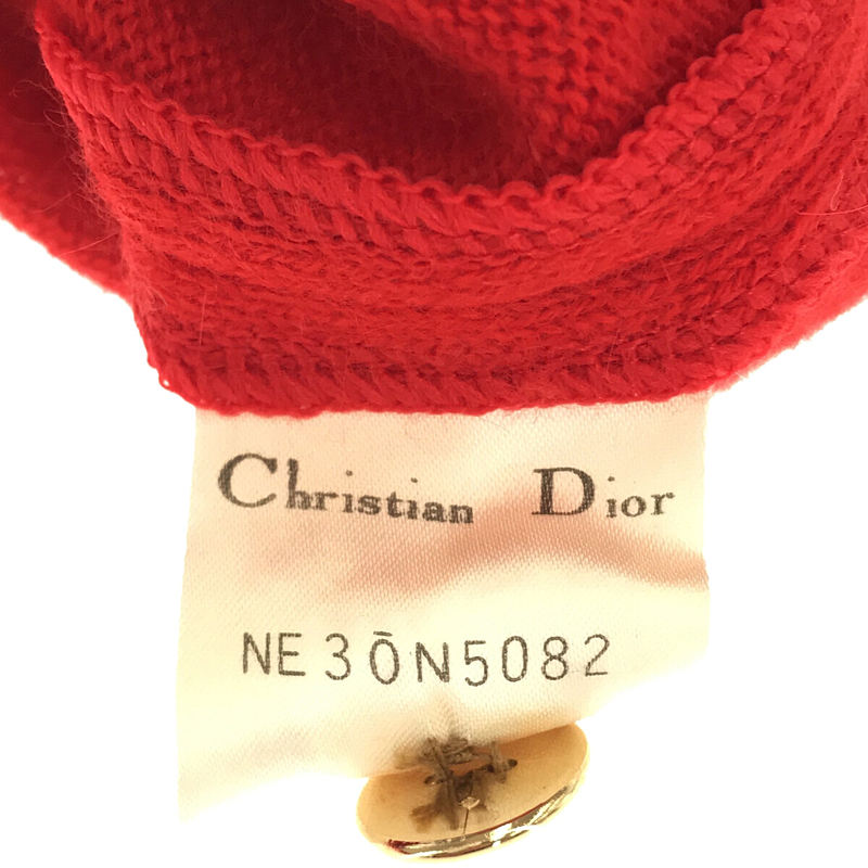 Christian Dior / クリスチャン ディオール Miss Dior 90s VINTAGE ヴィンテージ ウール シルク ハイゲージ ハイネック 金ボタン カーディガン