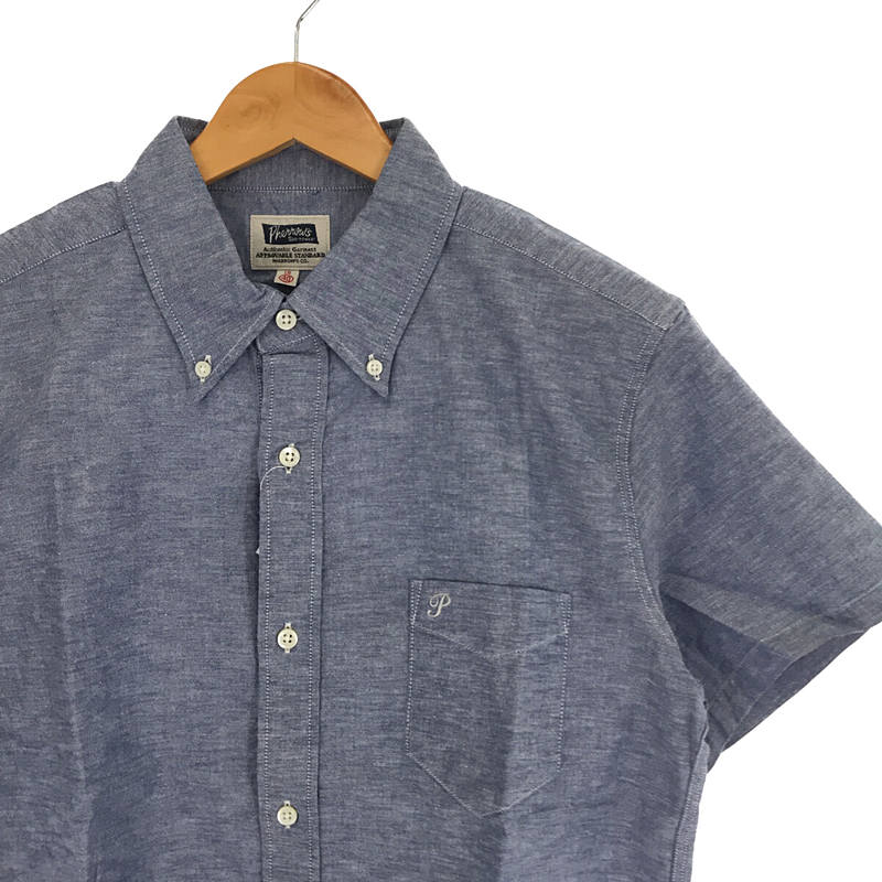 Pherrow's / フェローズ S/S BUTTON-DOWN SHIRTS オックスフォード ボタンダウン シャツ blue