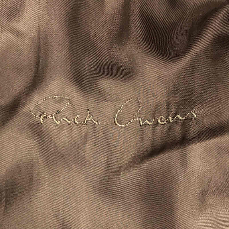 Rick Owens / リックオウエンス イタリア製 異素材 レザー切替 ウール ロング コート フーディー