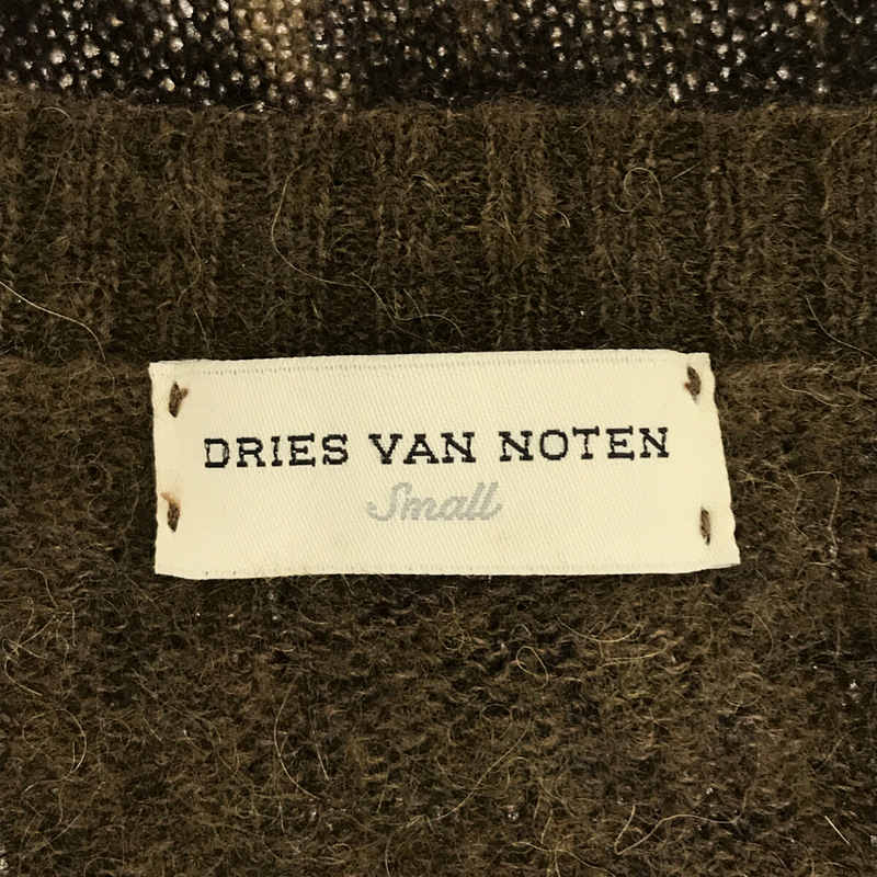 DRIES VAN NOTEN / ドリスヴァンノッテン ポリアミド アンゴラ メリノ ウール レオパード柄 Vネック ニット