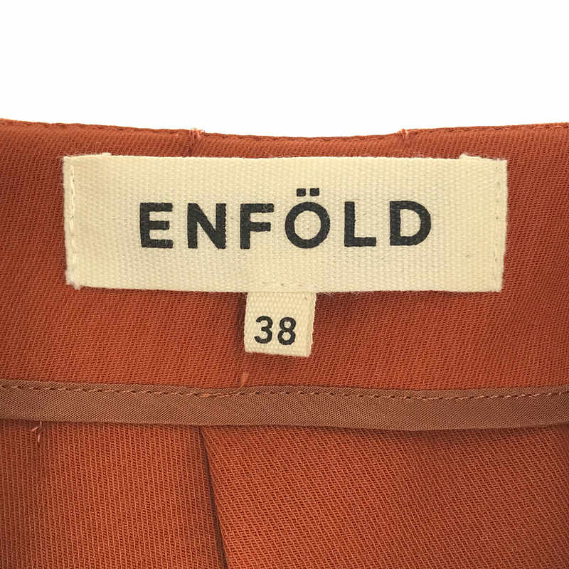 ENFOLD / エンフォルド コットン ストレッチ Vネック ラウンドヘム プルオーバー チュニック ブラウス