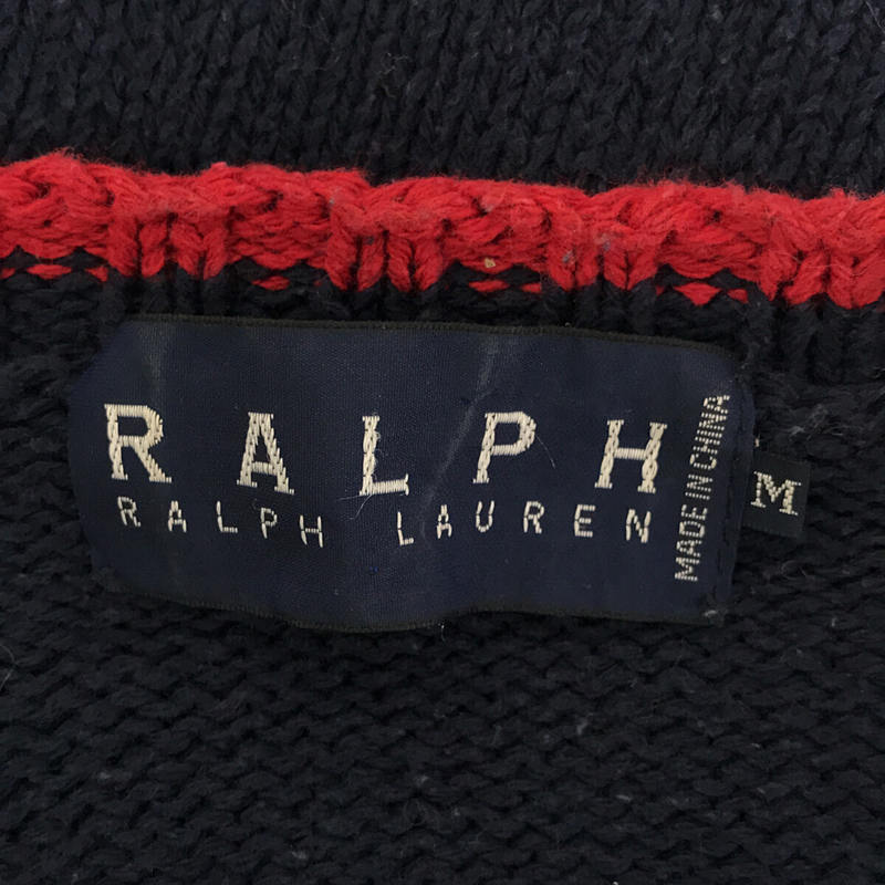 RALPH LAUREN / ラルフローレン 90s VINTAGE ヴィンテージ コットン 星条旗 スノーフレーク インターシャ ニット