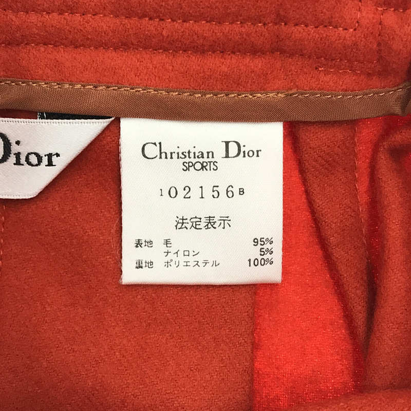 Christian Dior SPORTS 90s VINTAGE ヴィンテージ ウール ナイロン ロゴ 刺繍 バック プリーツ 台形 スカート