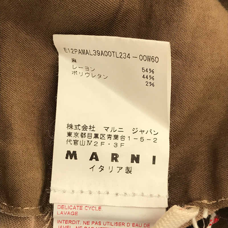 MARNI / マルニ リネン レーヨン ストレッチ 2タック テーパード スラックス