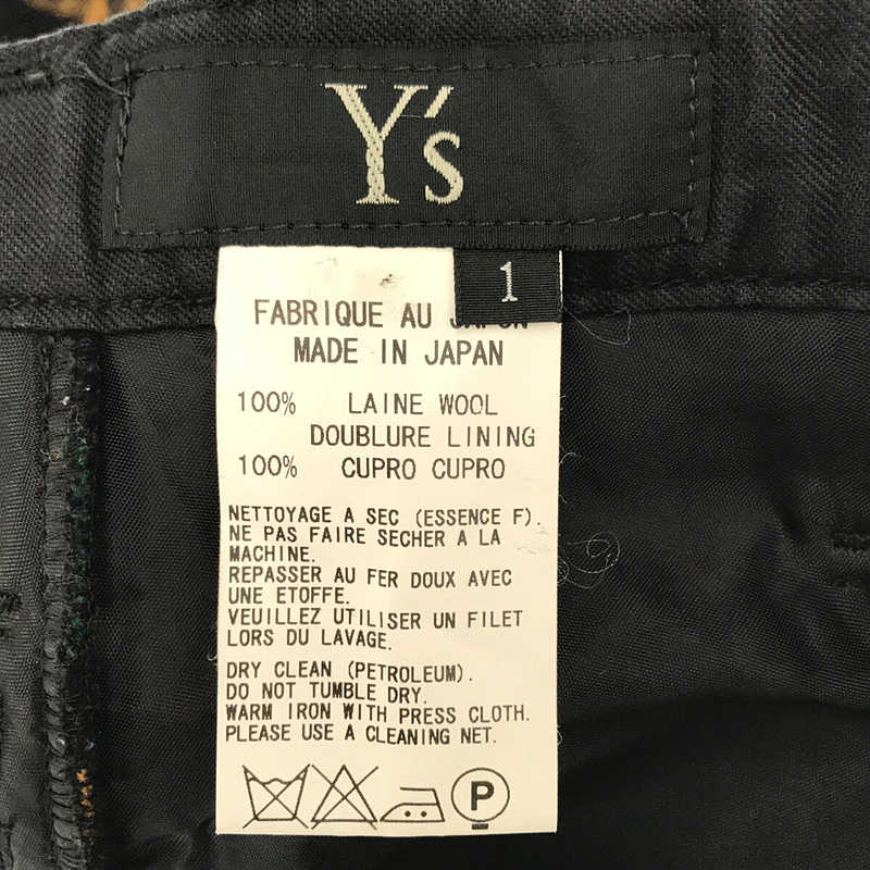 Y's / ワイズ ウールチェックパンツ