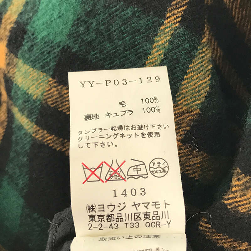 Y's / ワイズ ウールチェックパンツ