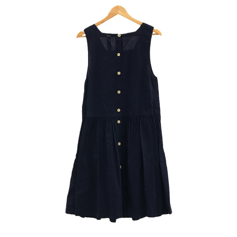 MHL. / エムエイチエル マーガレットハウエル コットン スクエアネック ノースリーブ タックプリーツ ワンピース