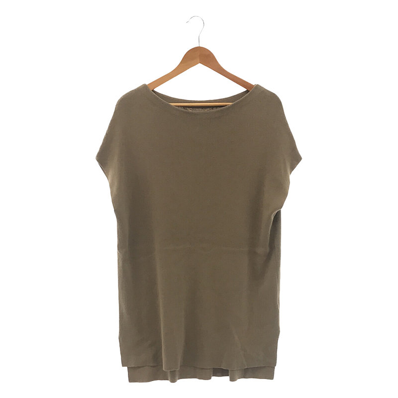 F/S Tunic シルクブレンド ノースリーブニット スリット チュニック