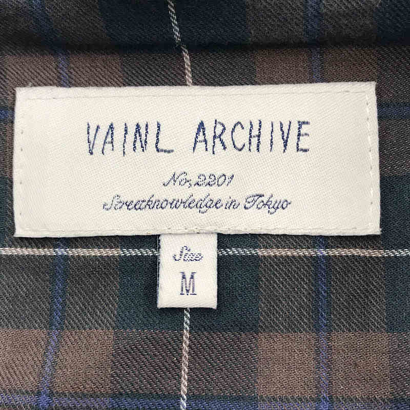 Vainl Archive / ヴァイナルアーカイブ 染め加工 鹿革 裏地チェック シングル レザー ジャケット