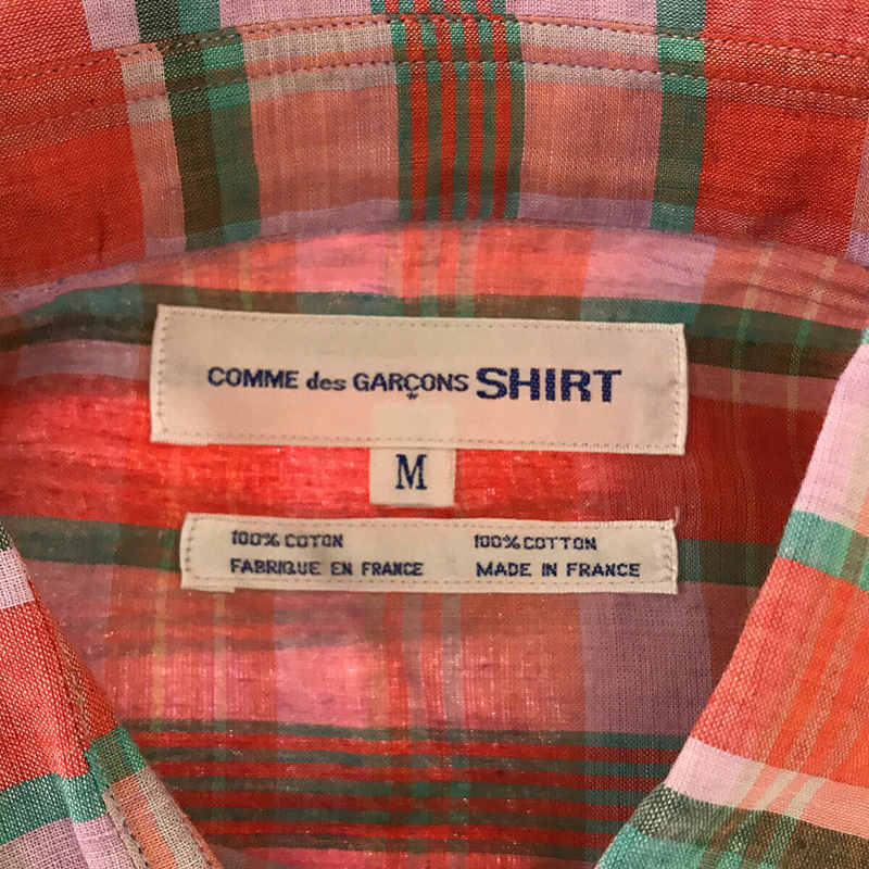 COMME des GARCONS SHIRT / コムデギャルソンシャツ インド綿 マドラスチェック シャツ