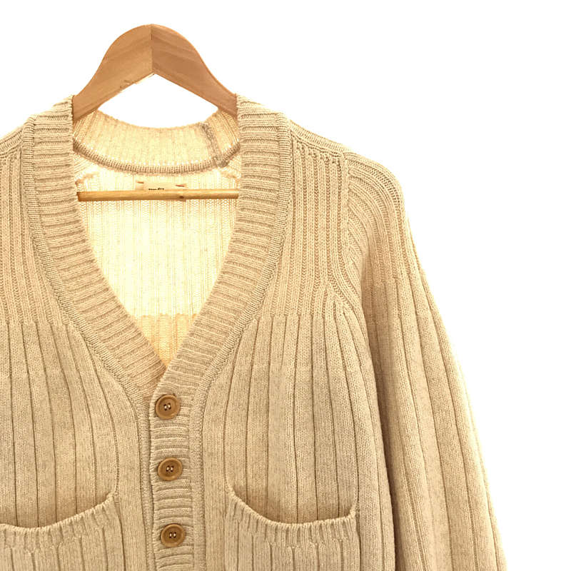 unfil / アンフィル merino wool ribbed cardigan メリノウール リブ ボリュームスリーブ カーディガン