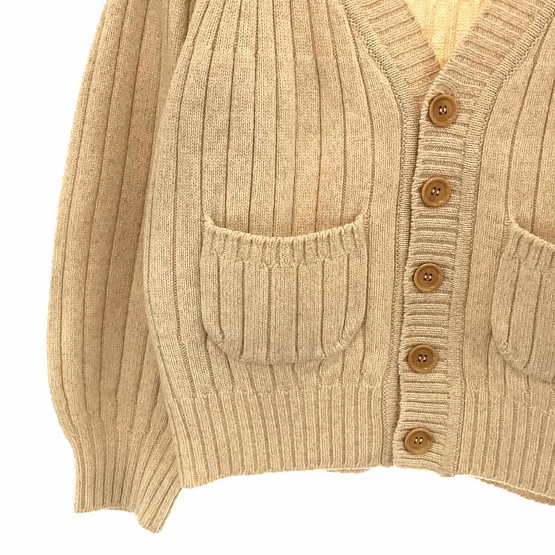 unfil / アンフィル merino wool ribbed cardigan メリノウール リブ ボリュームスリーブ カーディガン