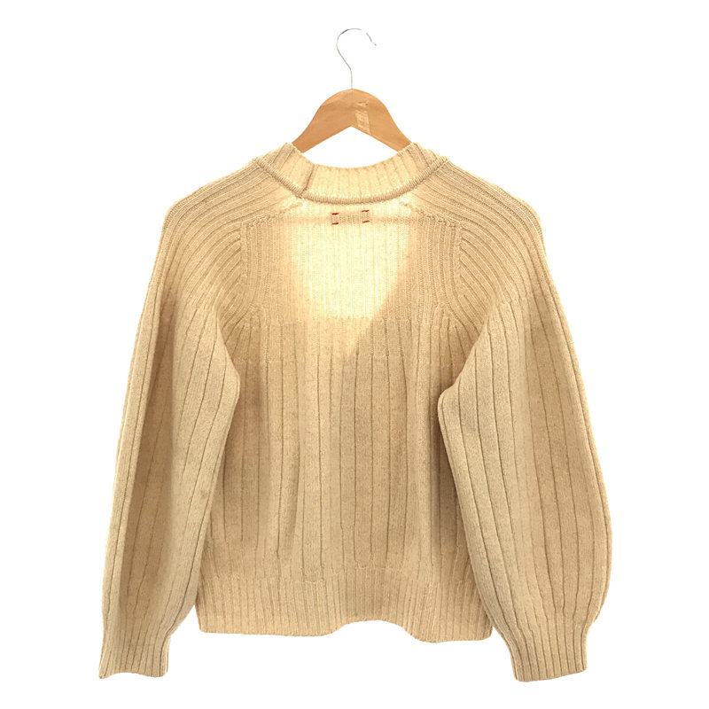 unfil / アンフィル merino wool ribbed cardigan メリノウール リブ ボリュームスリーブ カーディガン