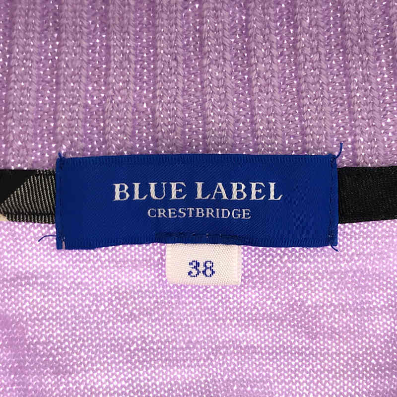 ブルーレーベル・クレストブリッジ / BLUE LABEL CRESTBRIDGE 袖折返しチェックデザイン ラウンドネックニット