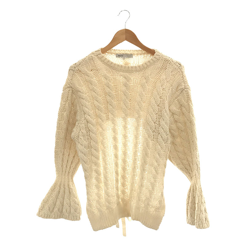 Cable knit flare sleeve top ベル フレア スリーブ ニット