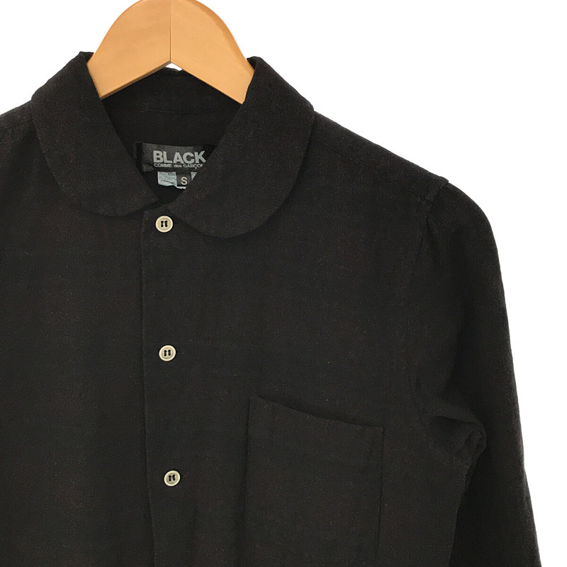 BLACK COMME des GARCONS / ブラックコムデギャルソン タータンチェック製品染め 丸襟 シャツ