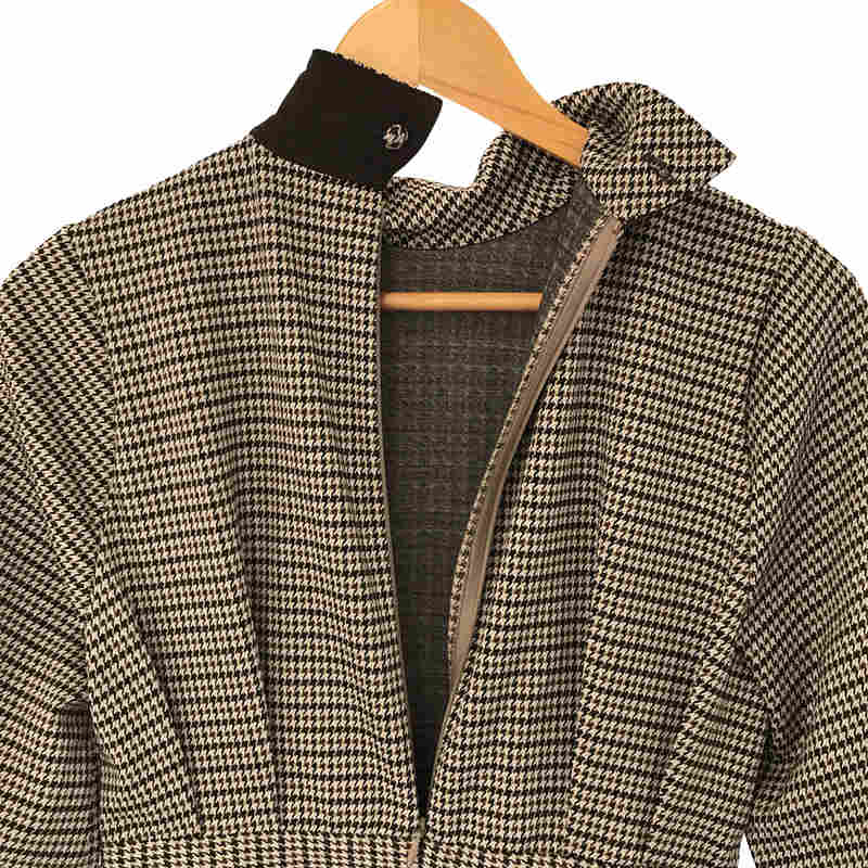 極美品】foufou チェックワンピース 千鳥 Aラインワンピース 極美品】foufou チェックワンピース 千鳥 Aラインワンピース