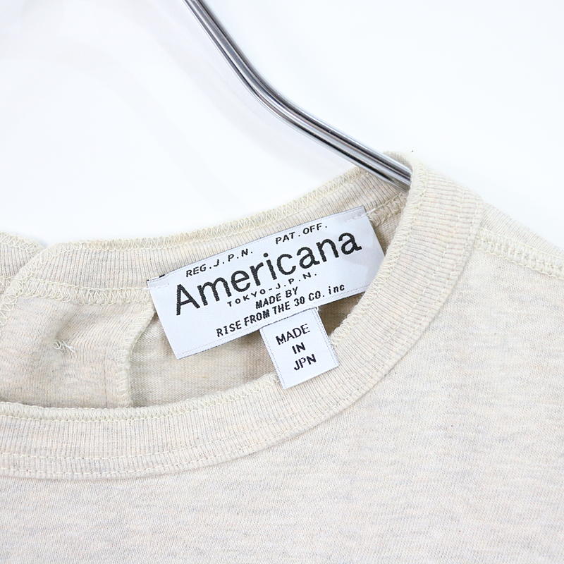 Americana / アメリカーナ バック ボタン ヘンリーネック プルオーバーTシャツ