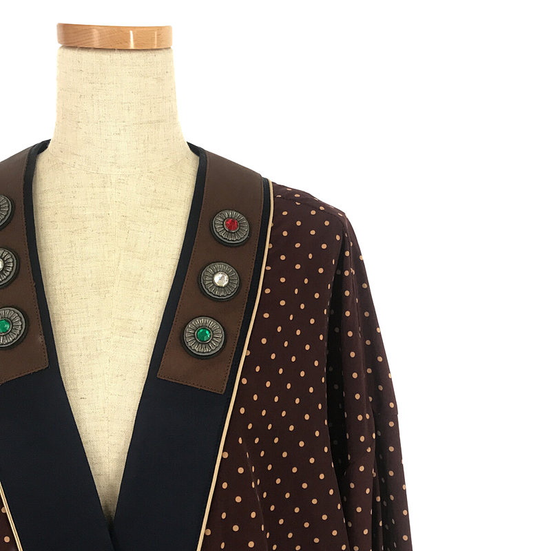その他 DOT GOWN レザー 切替 ビジュー 装飾 ドット ガウン コート