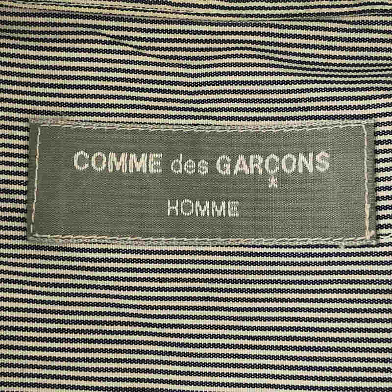 COMME des GARCONS HOMME / コムデギャルソンオム 90s 銀タグ コットン ストライプ  切替 半袖 シャツ