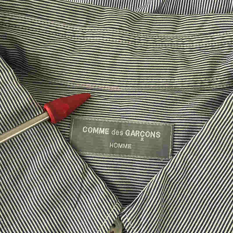 COMME des GARCONS HOMME / コムデギャルソンオム 90s 銀タグ コットン ストライプ  切替 半袖 シャツ