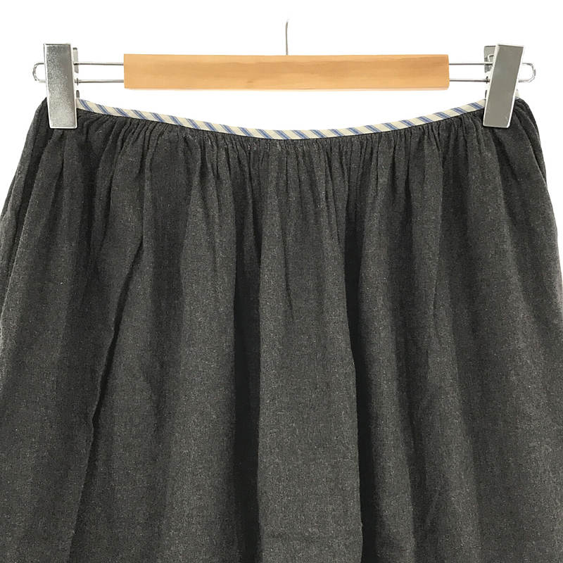 その他 コットン ウエスト ストライプ パイピング ギャザー スカート