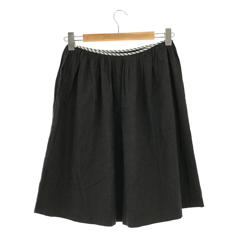 その他 コットン ウエスト ストライプ パイピング ギャザー スカート
