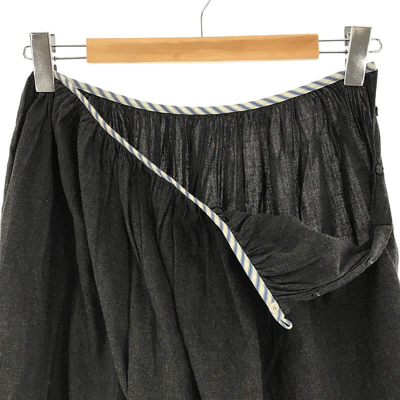 その他 コットン ウエスト ストライプ パイピング ギャザー スカート