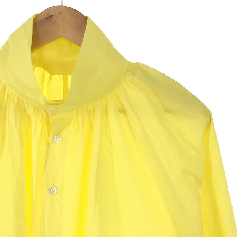 その他 GATHER CHIN COLLAR SHIRT コットン タイプライター ギャザー チン カラー シャツ ブラウス