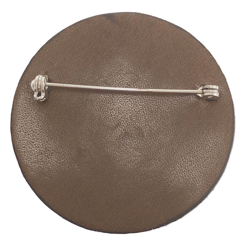 その他 ウッド レザー ピン ブローチ 2個セット