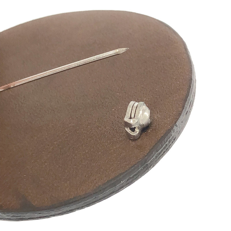 その他 ウッド レザー ピン ブローチ 2個セット