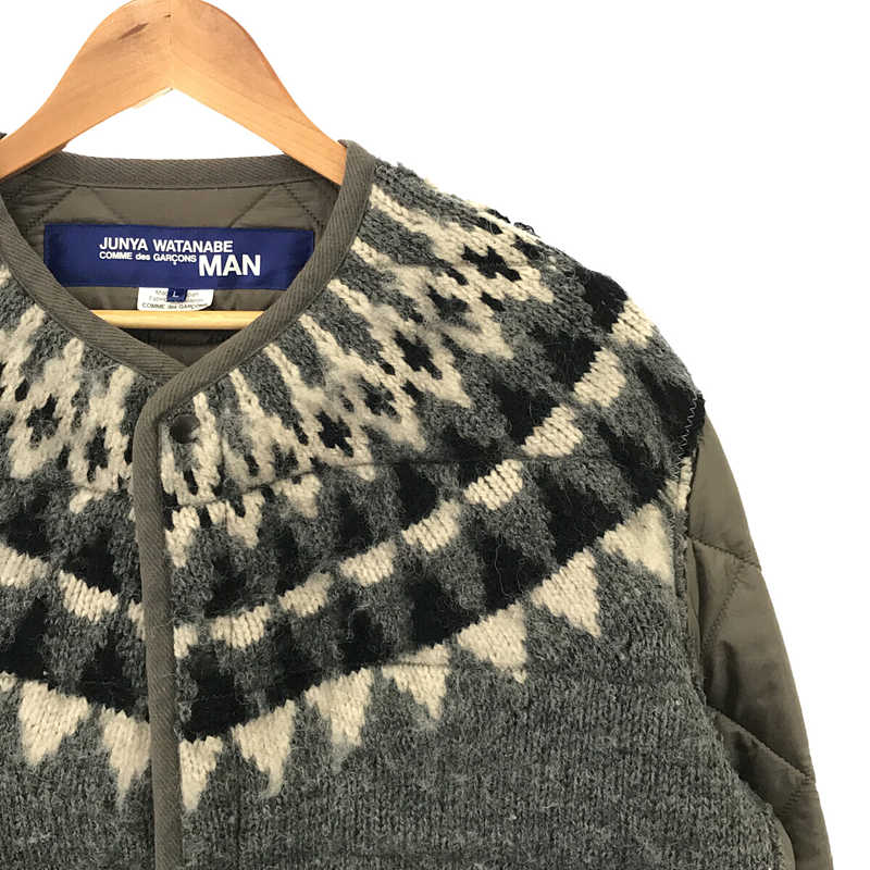 その他 ノルディック ニット ドッキング 中綿 キルティング ライナー コート